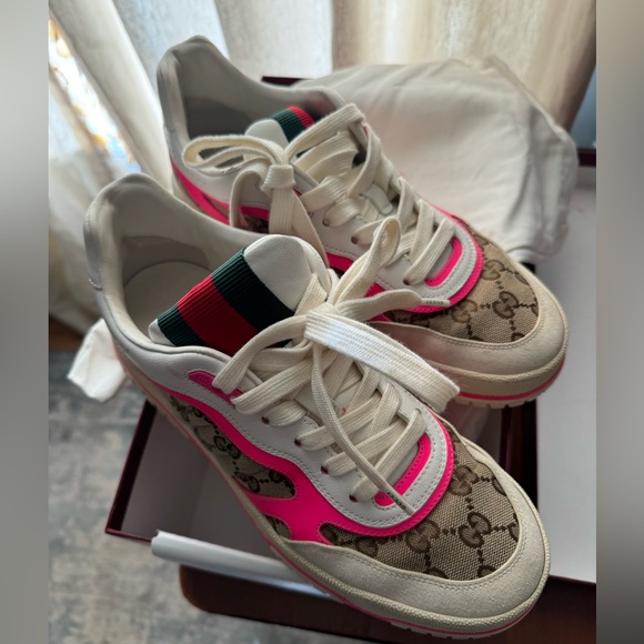 Gucci Re-Web Sneakers with hot pink size 38 - Picture 14 of 16
